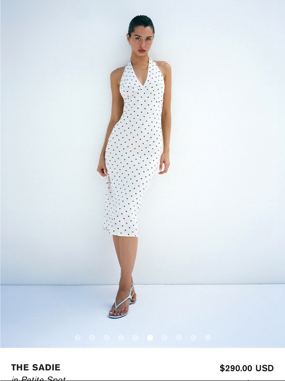 Realisation Par Polka Dot Halter Midi Dress
